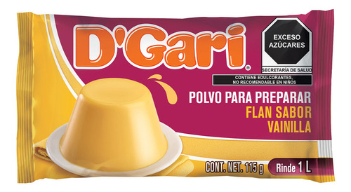 Flan Dgari Sabor Vainilla 115 G Postre Clásico
