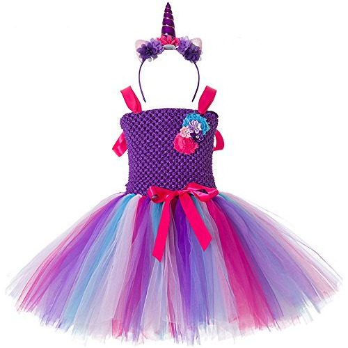 Vestido De Tutú De Unicornio Niñas, Vestidos De Fiest...