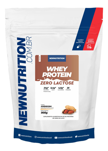 Whey Protein Zero Lactose Amendoim 900g Newnutrition