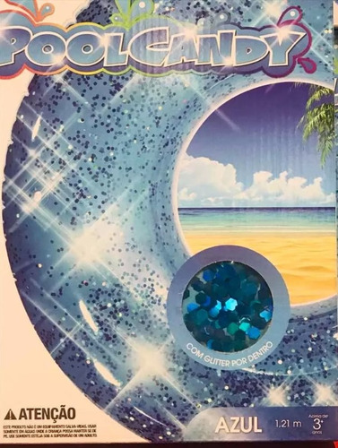 Bóia Donuts Gliter Azul Praia Piscina Festa Mar Carnaval