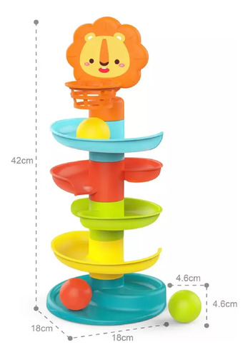 Juego Didactico En Forma De Torre Con Tobogan Roll Ball