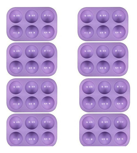 8 Moldes De Silicona Para Hornear, Gelatina, Media Esfera.