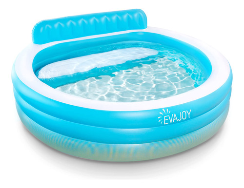 Evajoy - Piscina Inflable Para Ninos Con Banco, 88.5 X 85 X