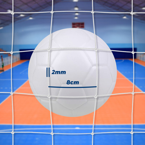 Rede Proteção Quadra / Campo 30x15m Fio 2mm Malha 8cm Nylon
