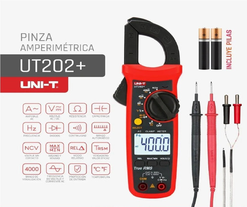Pinza Amperimétrica Ut202+