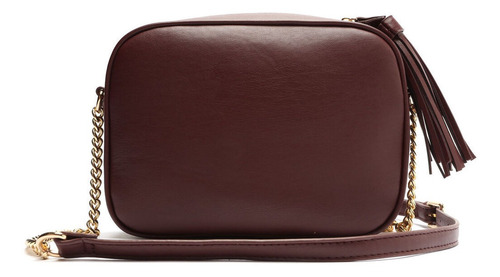 Imagem 2 de 5 de Bolsa Feminina Tiracolo Câmera Matelassê Bordô - My Shoes