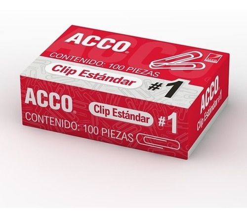 Clip Estandar Acco Numero 1 Caja Con 100 Clips