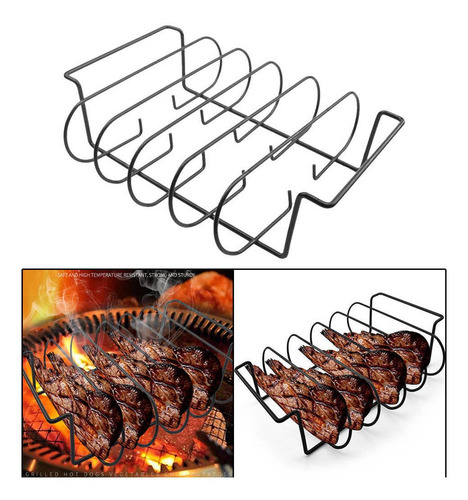 Soporte Antiadherente Para Asar 4 Costillas Para Asar Carne