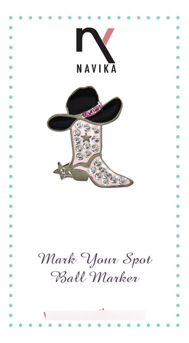 Cowgirl Boot Swarovski Rosa Marcador Pelota Clip