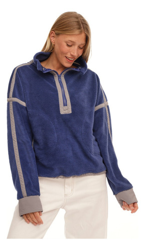 Buzo Reef Jackson Halfzipper - Mujer L France Blue