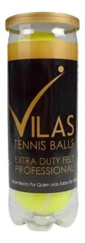 Tubo Pelotas Vilas Gold Balls Tenis Profesional Pack X 3