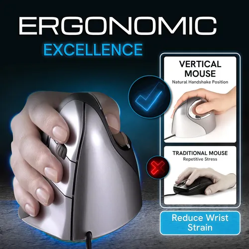 Evoluent Verticalmouse 4 (modelo # Vm4r) Mouse De Tamaño E.