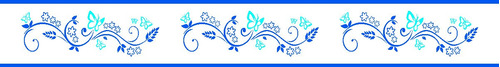 Imagem 1 de 1 de Faixa Decorativa Adesiva Florzinhas Azul Claro 1,19mt X 16cm
