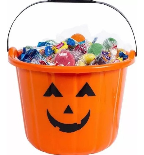 Canasto, Balde, Recipiente Para Dulces Calabaza Halloween