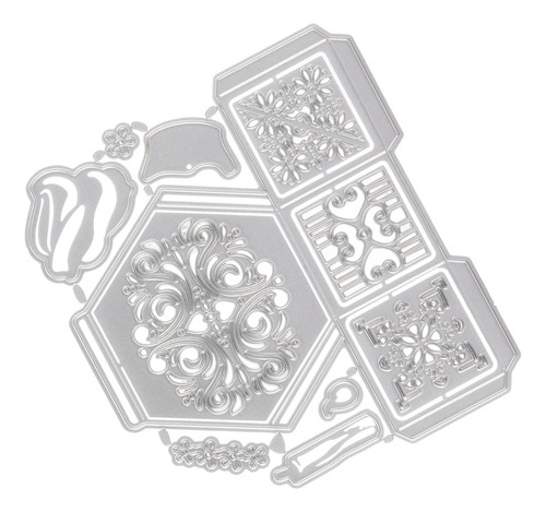 De Troquel De Corte Diy Caja Hexagonal De Metal Grabado En