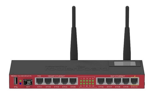 Imagen 2 de 2 de Router MikroTik RouterBOARD RB2011UiAS-2HnD-IN negro y rojo 100V/240V