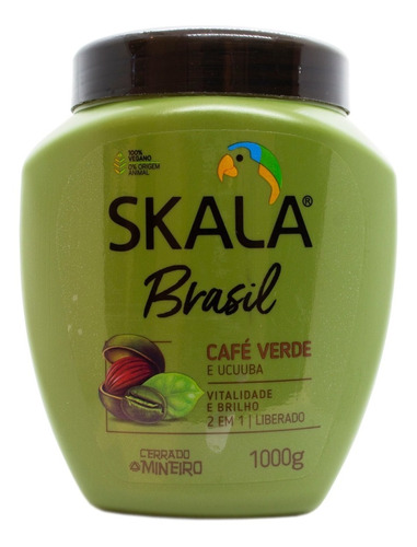 Skala Café Verde Máscara Vegana Hidratante Rulos Ondas X 1kg