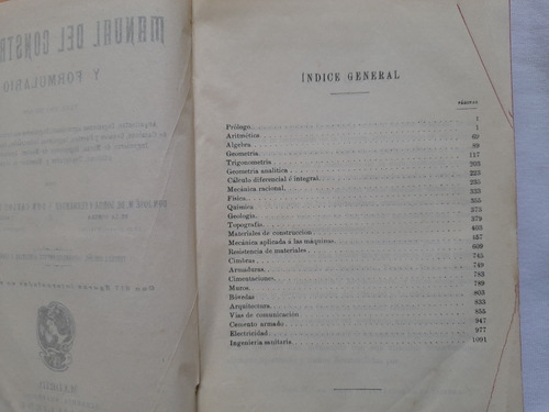 Manual Y Formulario Del Constructor J. M. Soroa Y C. Castro (Usado)