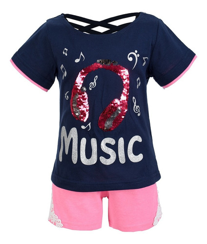 Conjunto Para Beba, Short Y Playera Marca Sugar Girls 130204