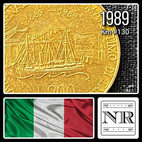 Italia - 200 Liras - Año 1989 - Km #130 - Taranto Arsenal