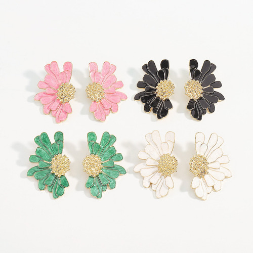 Pendientes De Tuerca Con Forma De Flor Bohemio Para Mujer, J