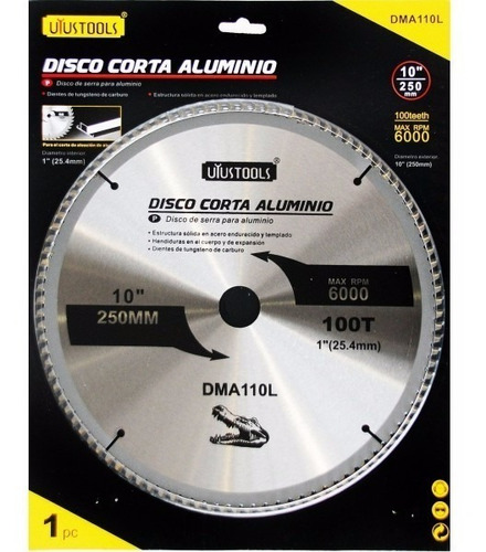 Disco Circular 10 PuLG 100 Dientes Para Aluminio Uyustools