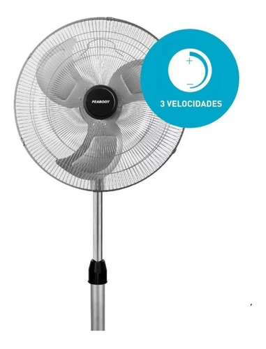Ventilador De Pie Peabody Pe-vp250 Palas De Metal 20 130w Cantidad de aspas 3 Color de la estructura Plata Color de las aspas Plata Diámetro 20