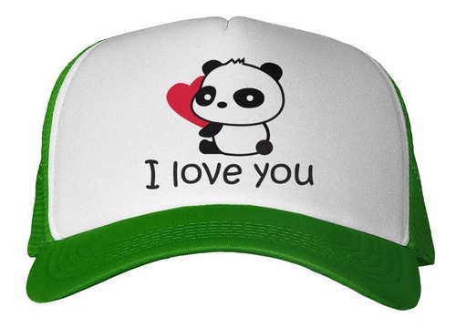 Gorra I Love You Oso Panda Amor Corazon