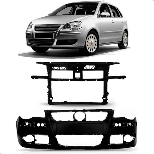 Kit Parachoque C/ Painel Frontal Vw Polo 2007 A 2010