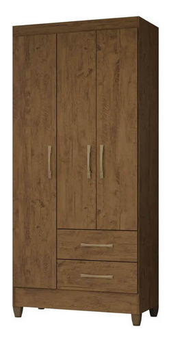 Ropero Moval Lima color castaño wood de mdp con 3 puertas  batientes