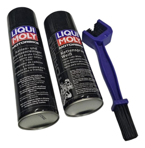 Pack Limpiador Y Grasa Cadena Moto Liqui Moly + Cepillo