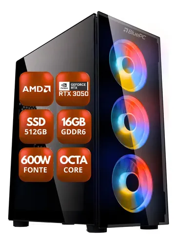 Pc Gamer Bluepc Zen Amd Ryzen 16gb Ddr6 Geforce Rtx 3050 8gb 512 Gb 16 Gb Rtx 3050 8gb