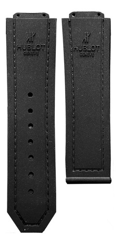 Zj Pulseira Couro Para Relogio Hublot Preta Premium