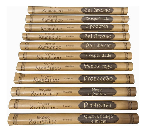 Incenso Flute Xamânico - Kit 10 Rolinhos Aromas Exclusivos