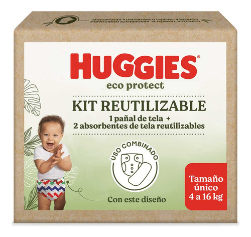 Kit Huggies Eco Protect - 1 Pañal Rayas + 2 Insertos Reu