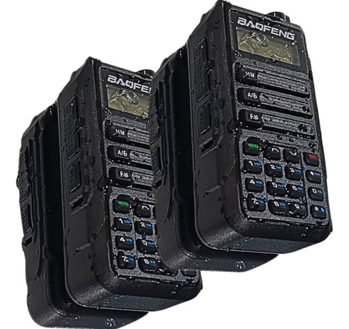 2 Rádio Baofeng Uv-16 Plus Carregamento Via Usb Walk Talk Bandas De Freqüência Vhf/uhf Cor Preto