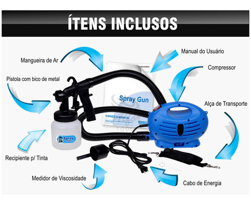 Pulverizador Pistola De Tinta Compressor 650w Super Kit