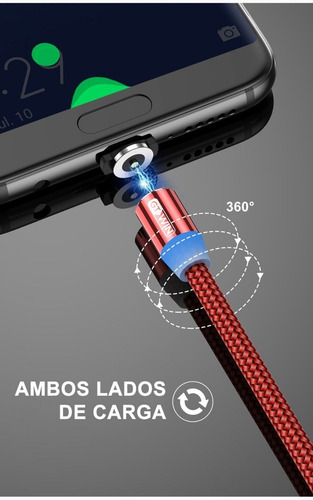 Cable Magnético Carga Rápida Android iPhone Transmi Data 3a