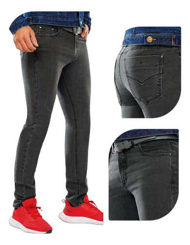 Imagen 2 de 3 de Jean Hombre Lycrado Gris Bota Regular Gran Jeans 42022096
