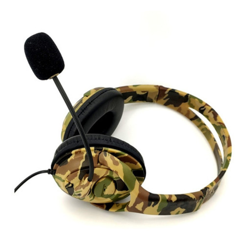 Headset Controle Com Microfone Camuflado Fone De Ouvido