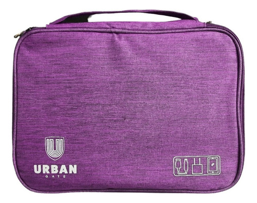 Bolsa Case Organizador Cabos Passaporte Viagem Camada Dupla Cor Rosa