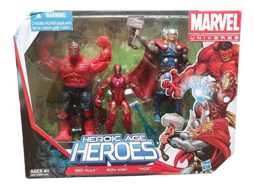 Hasbro Heroic Age Heroes Marvel Red Hulk - Iron Man - Thor