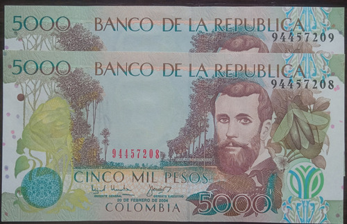 Billetes 5000 Pesos Consecutivos, Lentejuelas, Sin Circular.