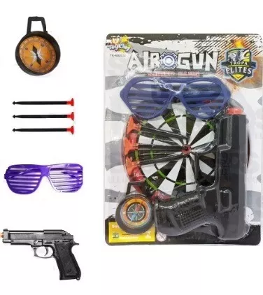 Kit 2 Pistolas Arminha Lança Dardos Arma Brinquedo - Pais e filhos