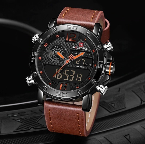 Reloj Hombre Naviforce Cuarzo Analogico-digital Led