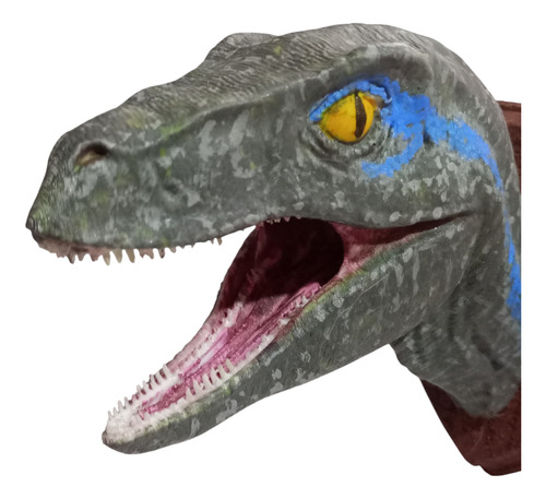Dinosaurio Blue Jurassic World Impresa 3d Pintada A Mano