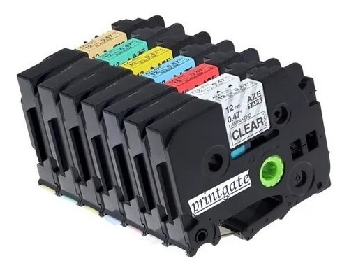 Cinta Para Rotuladora Tz Tze Az 231 12mm X 8m Printgate Color Dorado S/ Negro