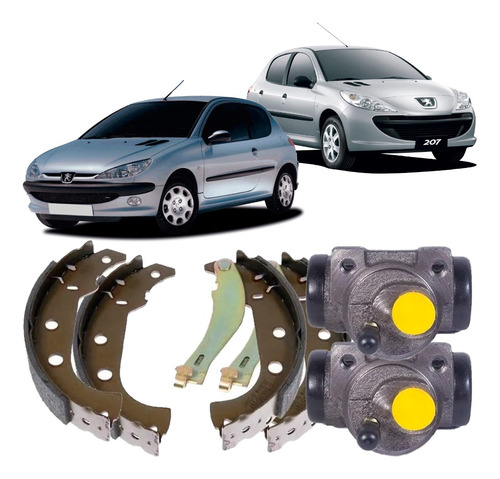 Imagem 6 de 6 de Jogo Sapata Lona + Cilindro De Freio Peugeot 206 Peugeot 207