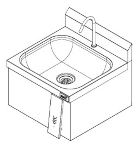 Lavatório Para As Mãos Assepsia Cuba Inox C/ Acionamento