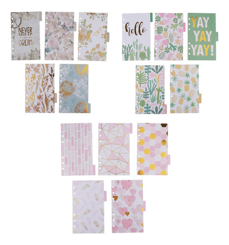 5 Pack De 5 Separadores De Papel Con Estampado 5 Piezas